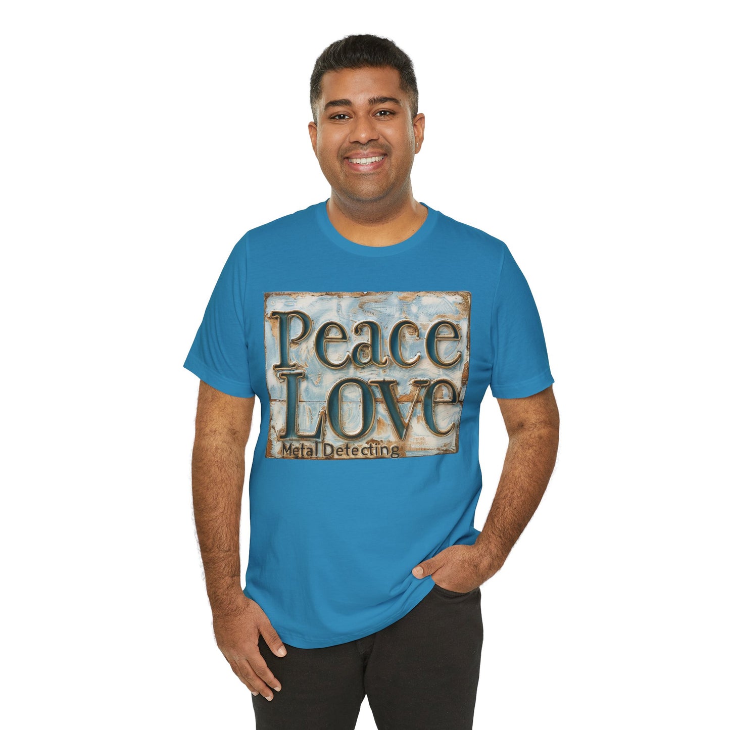 Peace Love Metal Detecting Unisex Jersey Short Sleeve T-Shirt