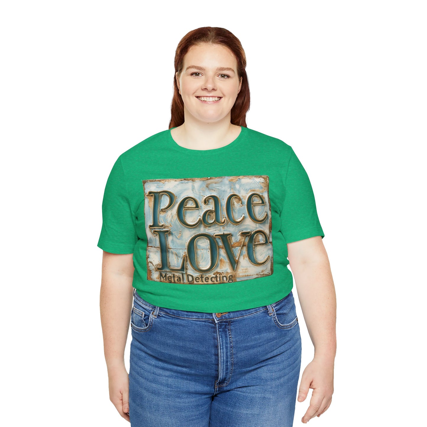 Peace Love Metal Detecting Unisex Jersey Short Sleeve T-Shirt