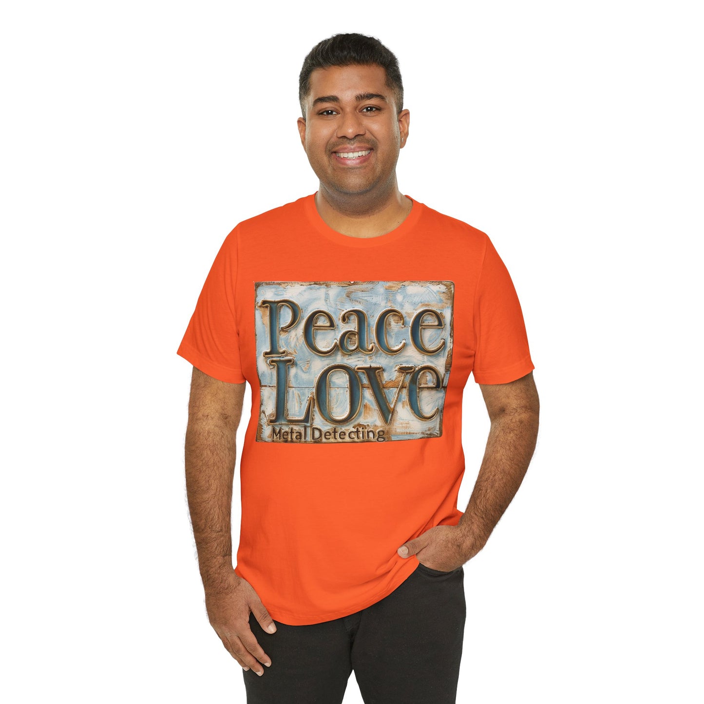 Peace Love Metal Detecting Unisex Jersey Short Sleeve T-Shirt