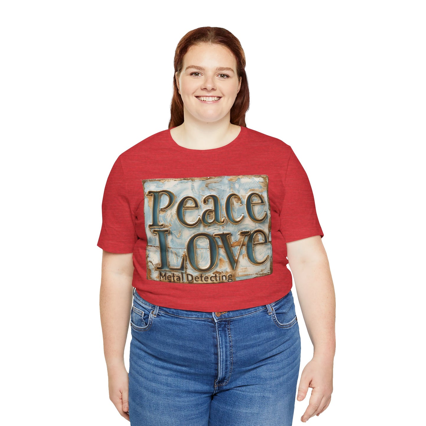 Peace Love Metal Detecting Unisex Jersey Short Sleeve T-Shirt