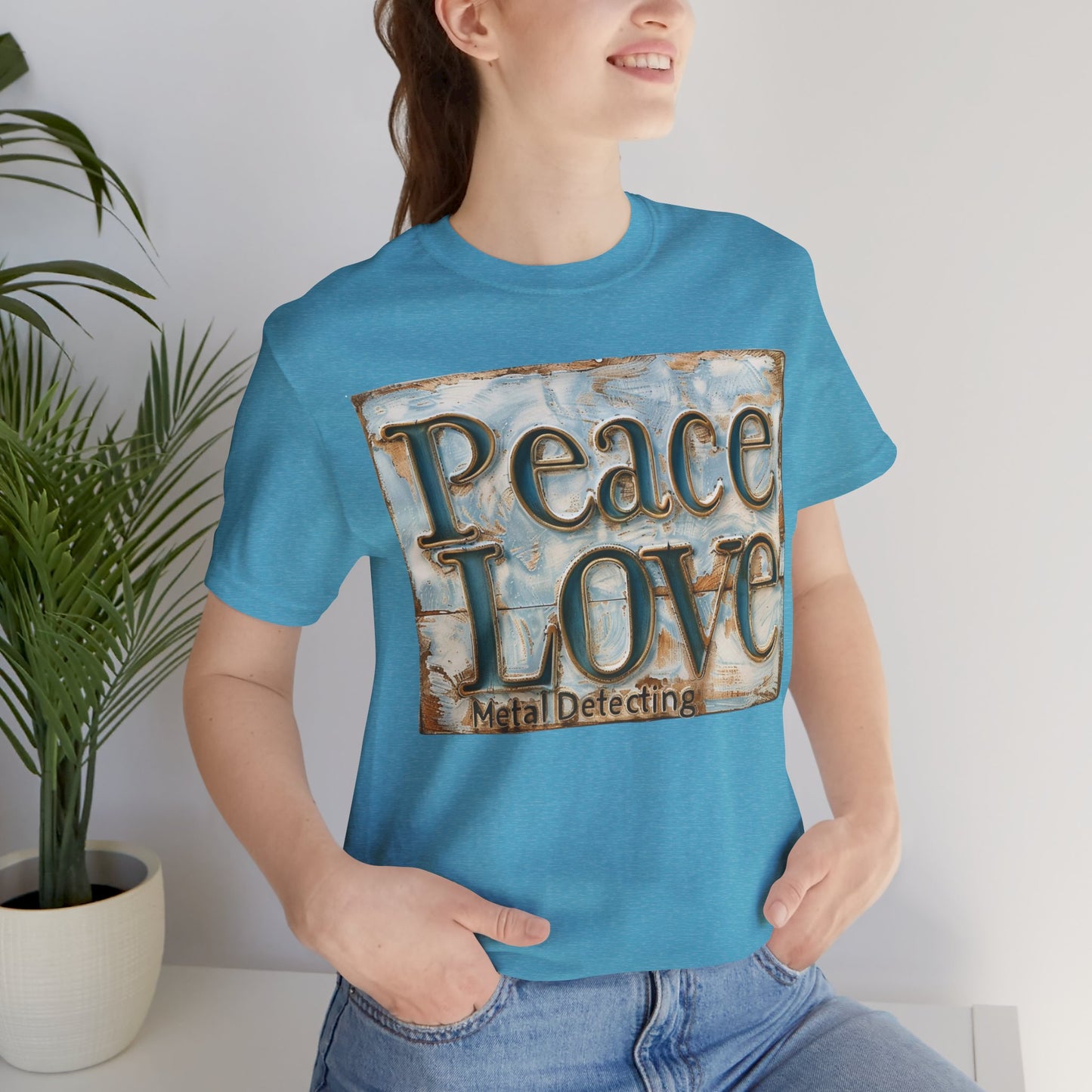 Peace Love Metal Detecting Unisex Jersey Short Sleeve T-Shirt