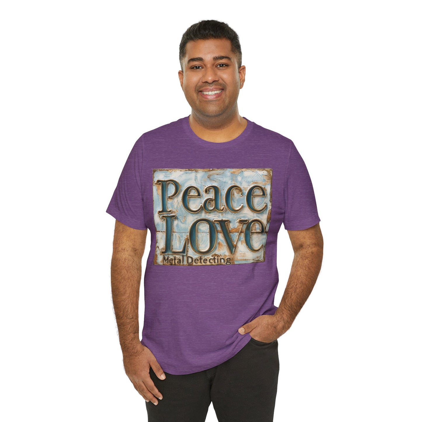 Peace Love Metal Detecting Unisex Jersey Short Sleeve T-Shirt