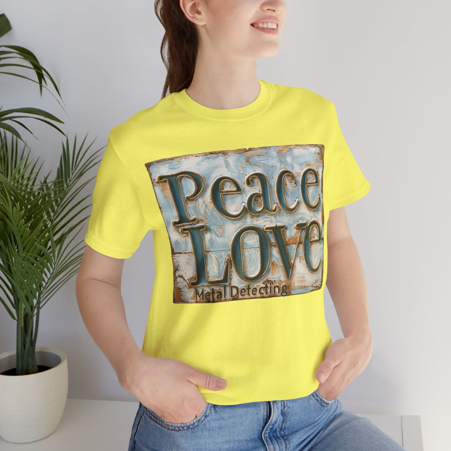 Peace Love Metal Detecting Unisex Jersey Short Sleeve T-Shirt