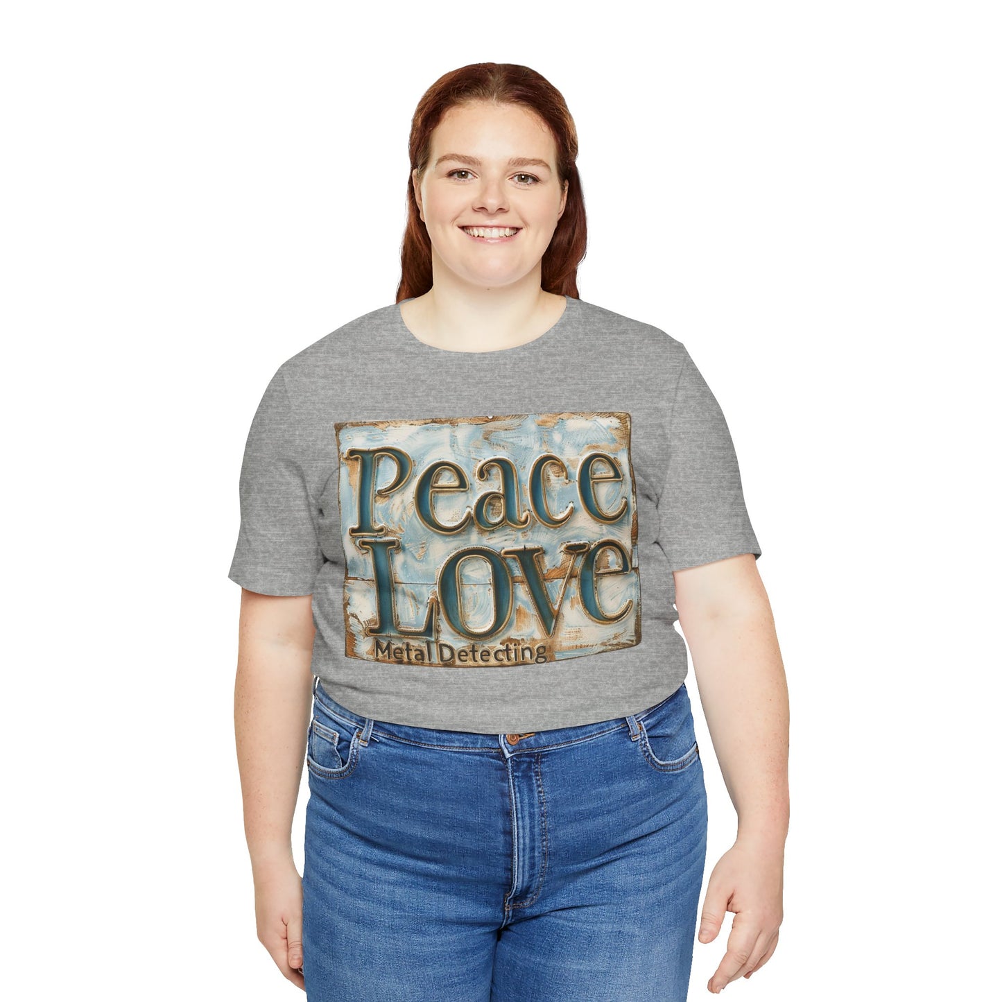 Peace Love Metal Detecting Unisex Jersey Short Sleeve T-Shirt