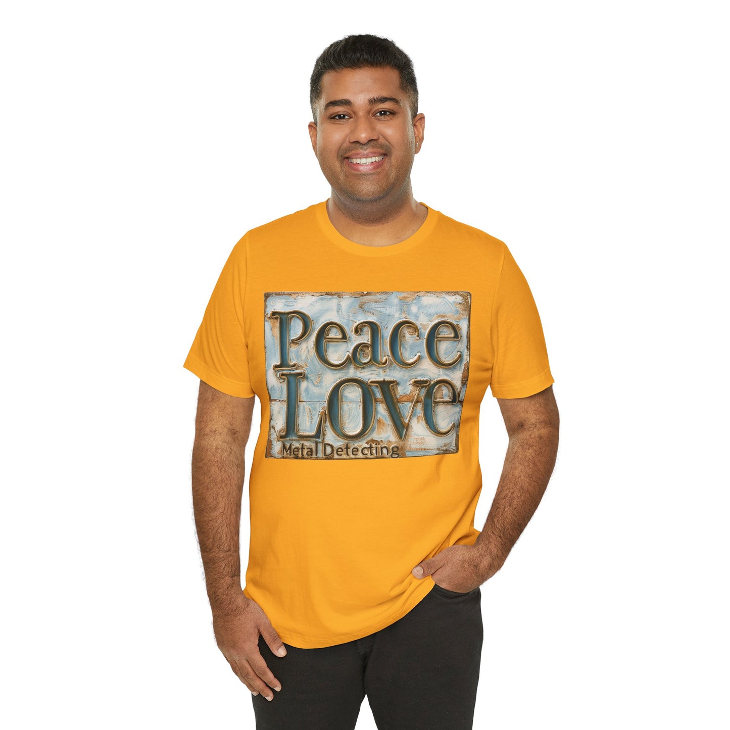 Peace Love Metal Detecting Unisex Jersey Short Sleeve T-Shirt