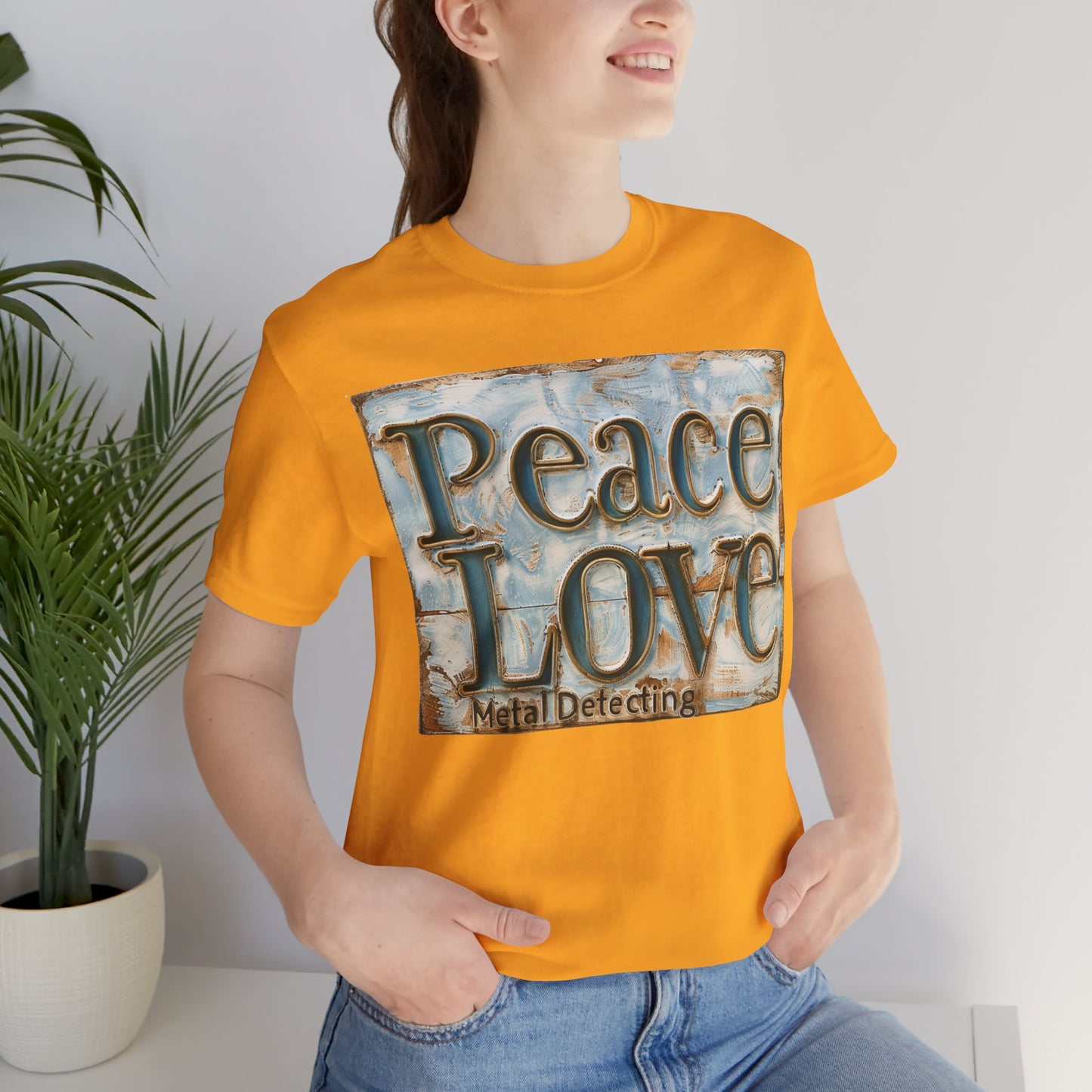 Peace Love Metal Detecting Unisex Jersey Short Sleeve T-Shirt